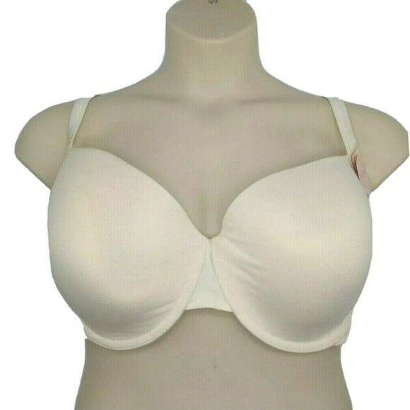 Cacique Lane Bryant Women Bra T Shirt Cotton Blend Plus Size 46DDD Off White NEW - Picture 2 of 8